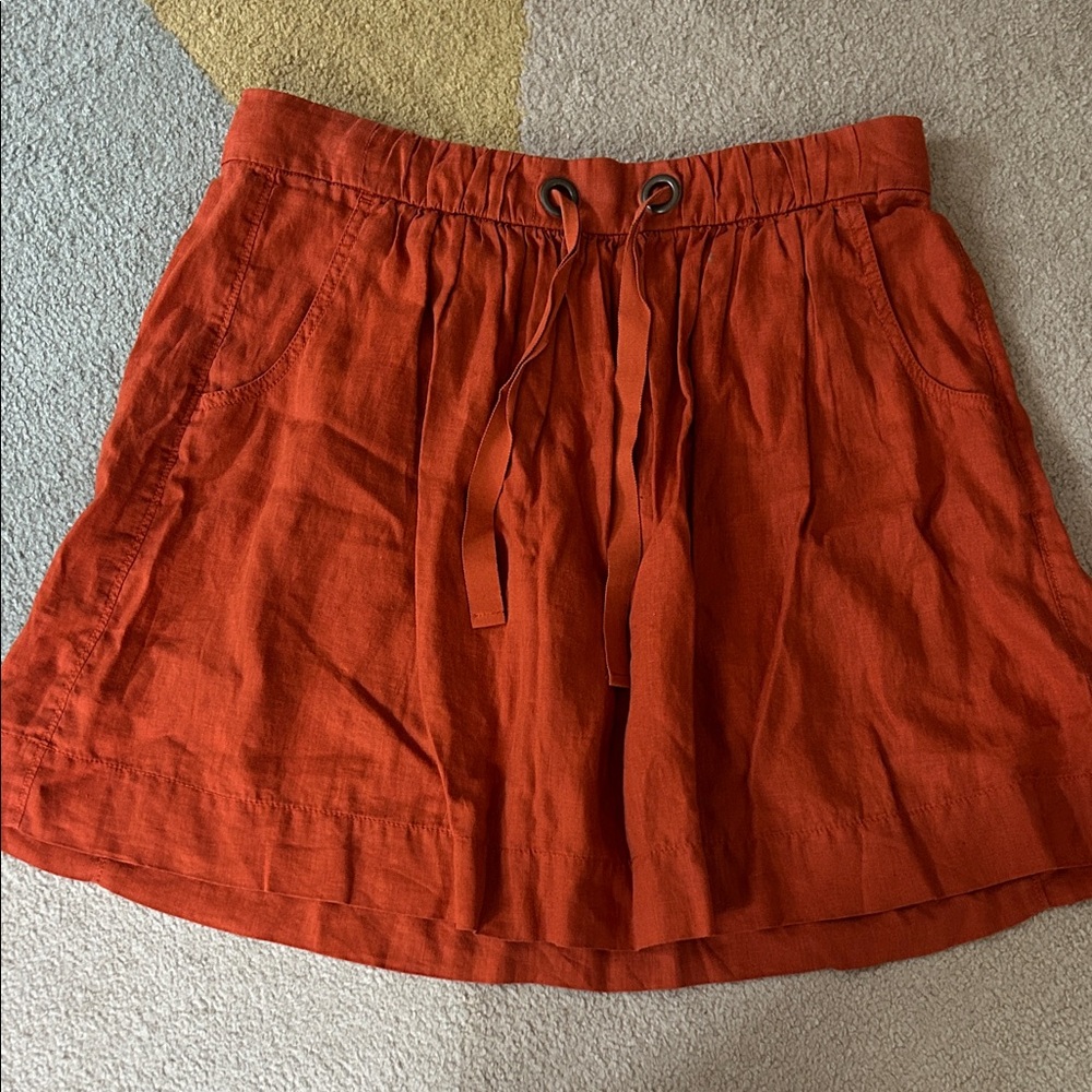 J. Crew Terracotta Linen Skirt
